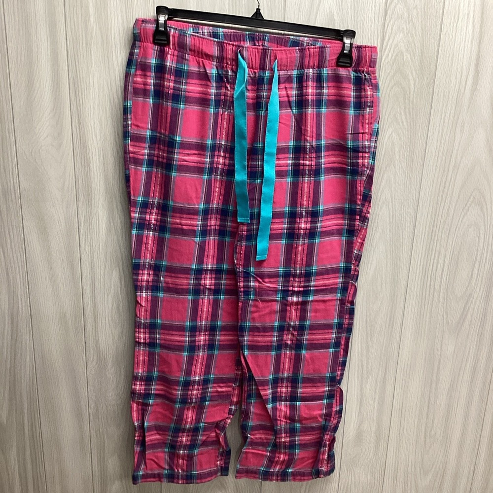 OLD NAVY Women's (Size M) Plaid Flannel Pajama Pants Glitter Drawstring